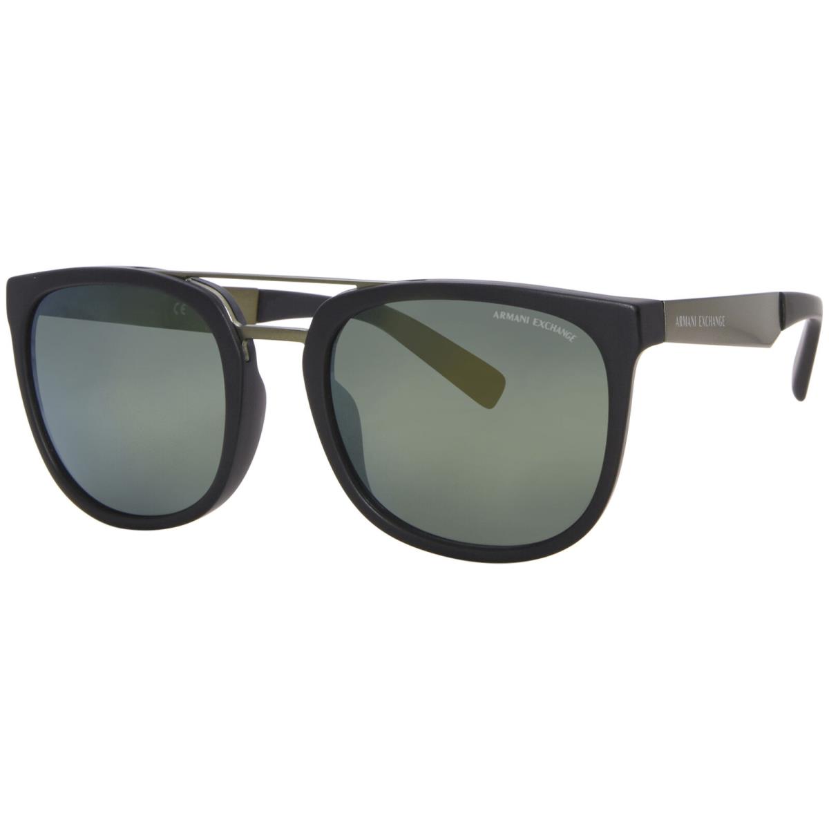 Armani Exchange AX4090SF 80296R Sunglasses Men`s Matte Black/mirror Green 55mm