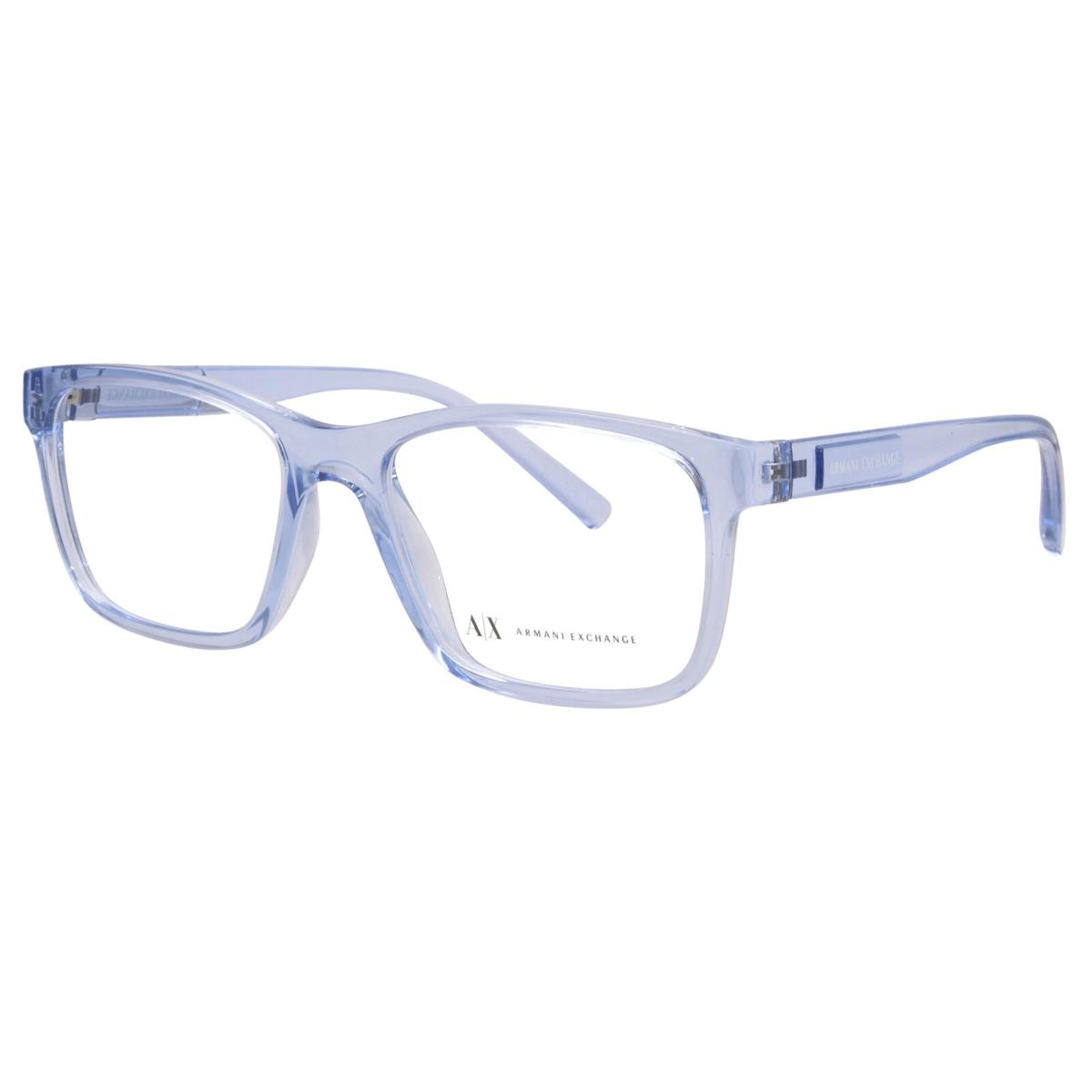 Armani Exchange AX3114 8345 Eyeglasses Mens Shiny Transparent Blue Full Rim 54mm