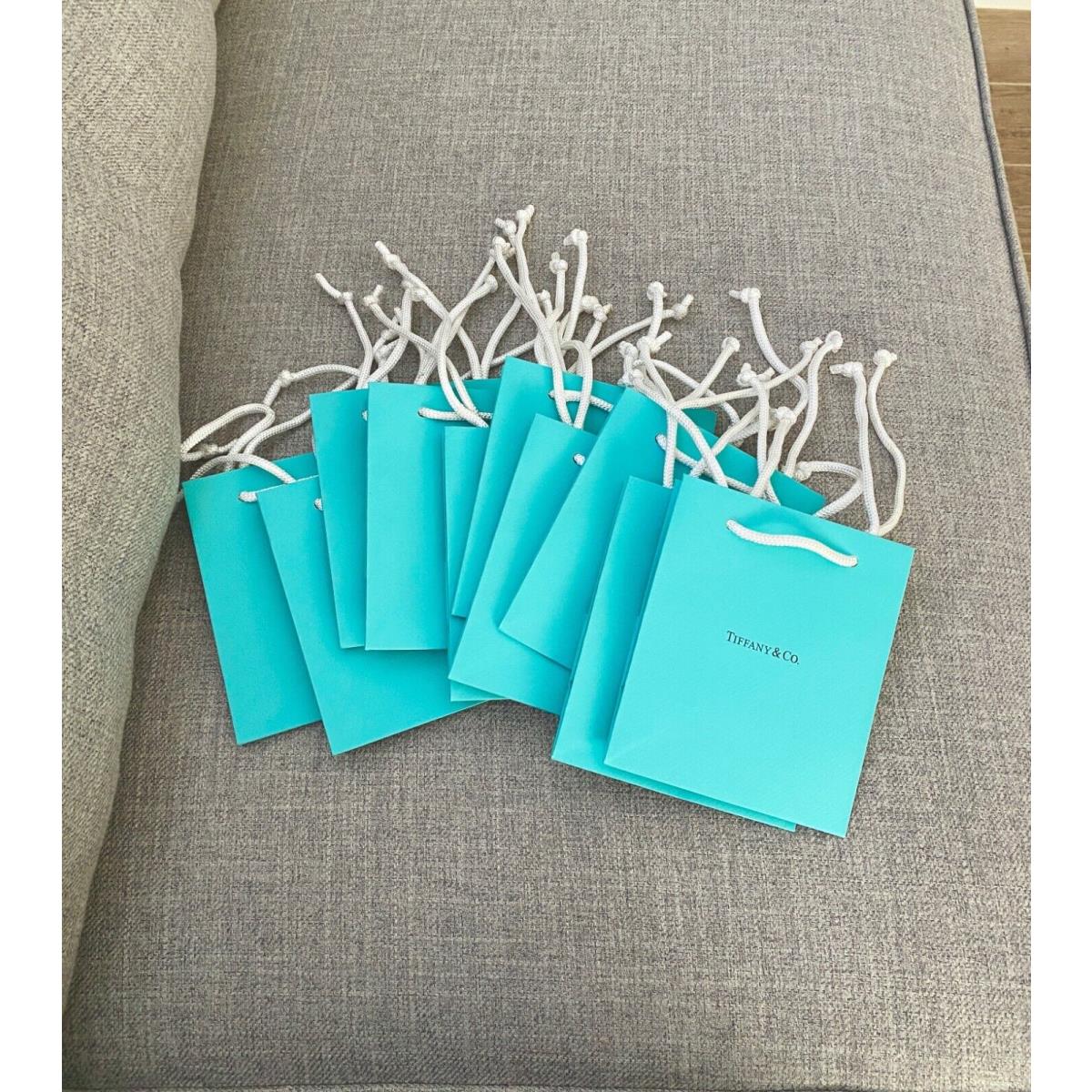 10pc Tiffany Co. Packaging Blue Small Paper 5``x 6``x 3`` Gift Bag