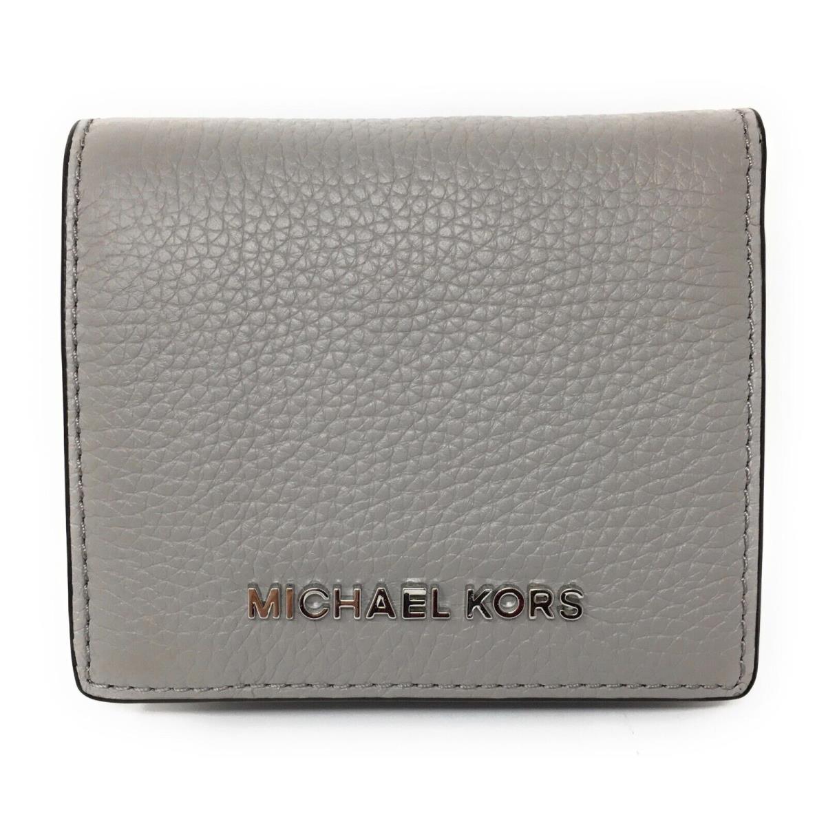 Michael Kors Jet Set Medium Leather Card Case Wallet: Pearl Grey: