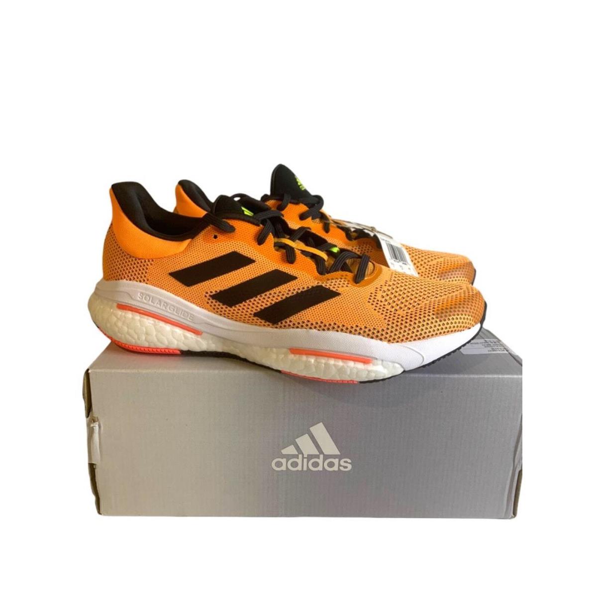 Size 10 Adidas Mens Solar Glide 5 Running Shoes Sneakers GX5470 - Orange