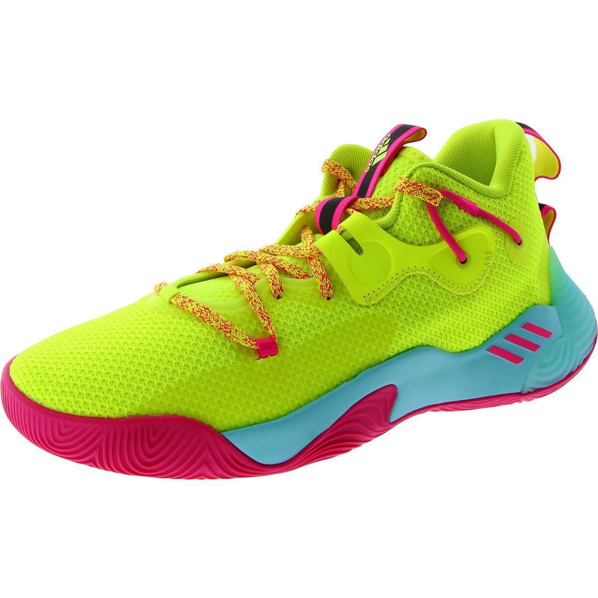 Adidas Mens Harden Stepback 3 Yellow Basketball Shoes 8 Medium D Bhfo 0726 - Team Solar Yellow/Team Shock Pink/Core Black