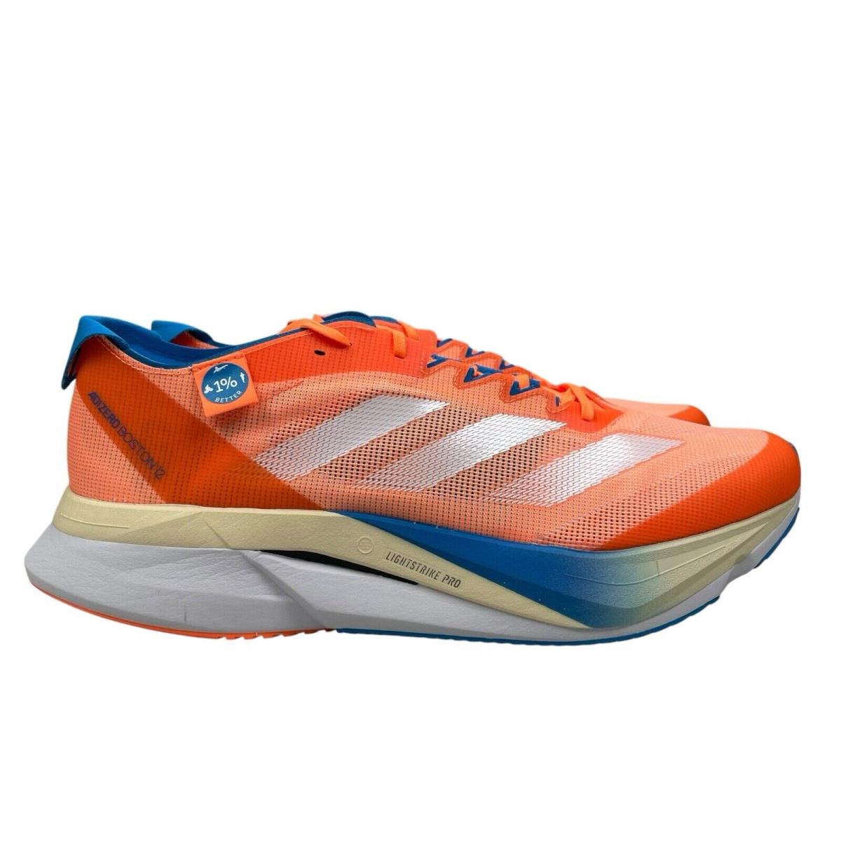 Adidas Adizero Boston 12 Chris Nikic Orange Blue Shoes IF4212 Men`s Size 13 W - Orange