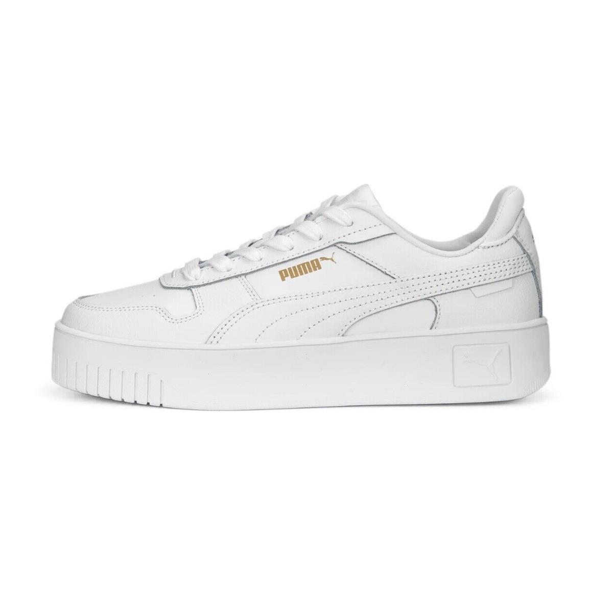 Puma Women`s Carina Street Sneakers Size 8.5 White - White - White/White/Gold