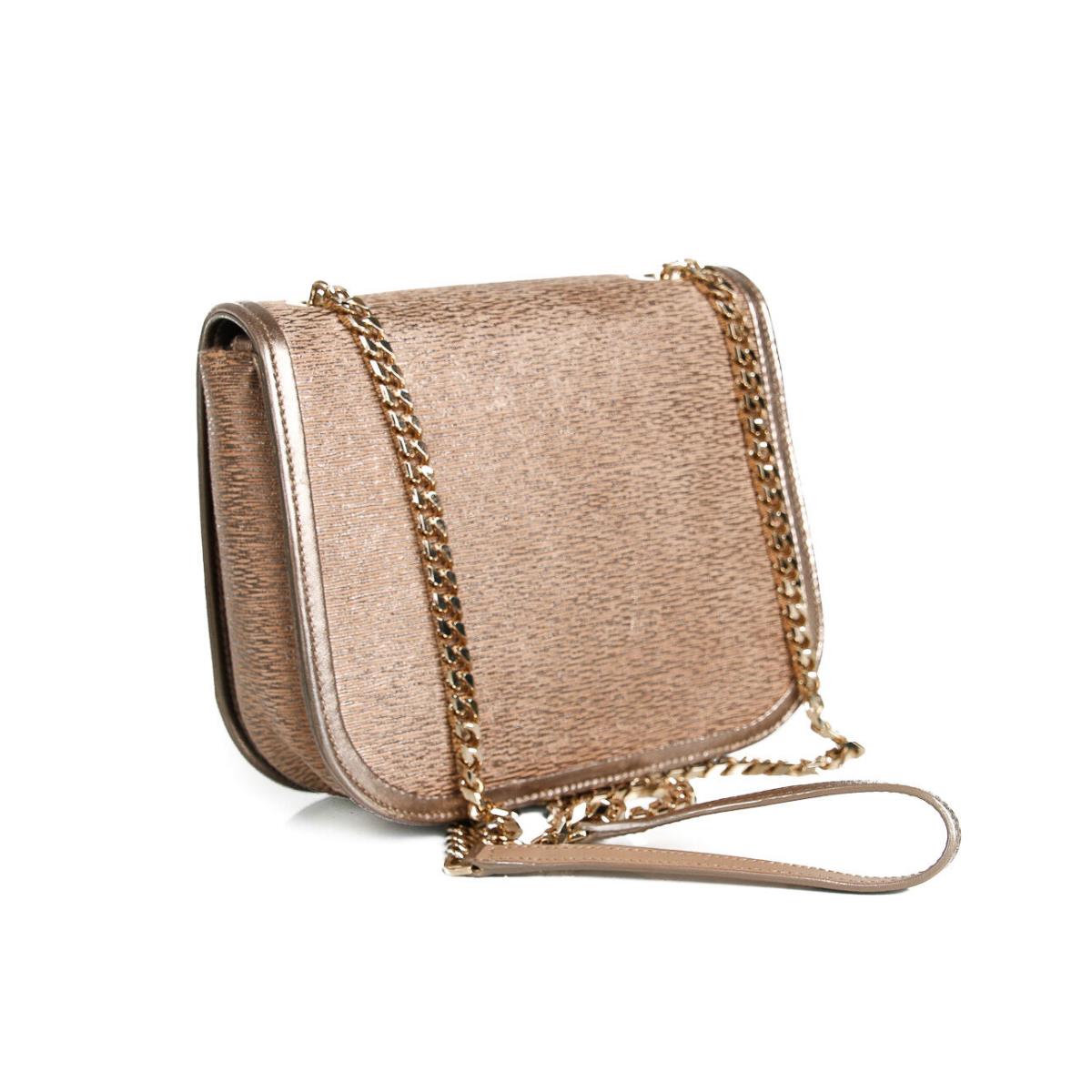 Jimmy Choo Zadie Gold Embossed Metallic Leather Cross Body Bag