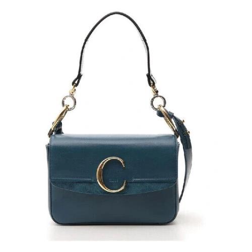 Chloé Chlo V2002 Womens Blue C Shoulder Bag Size 9.2x7x2.5