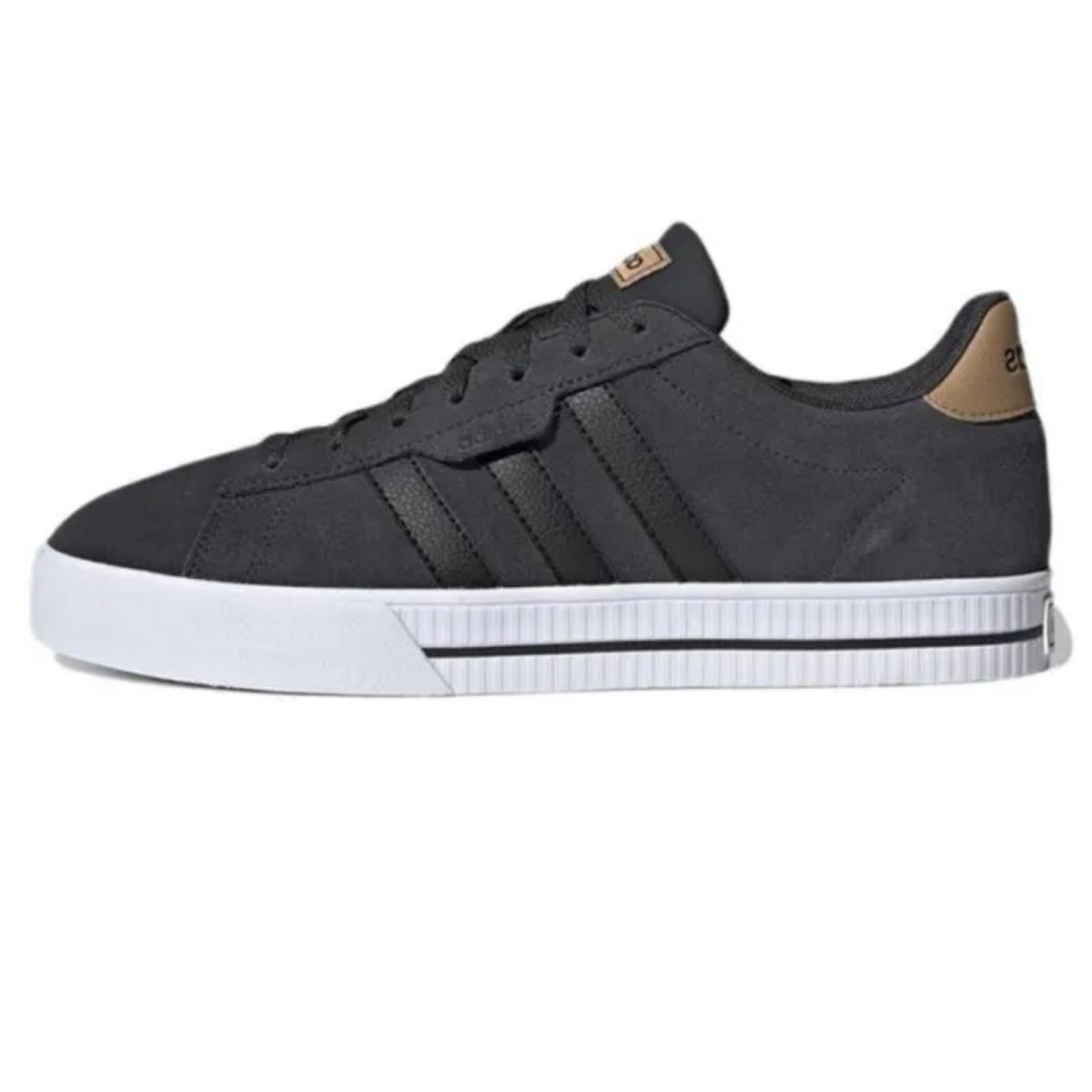 Adidas Men`s Daily 3.0 Skate Shoe Carbon/black/cardboard 7.5 Low-top - Black