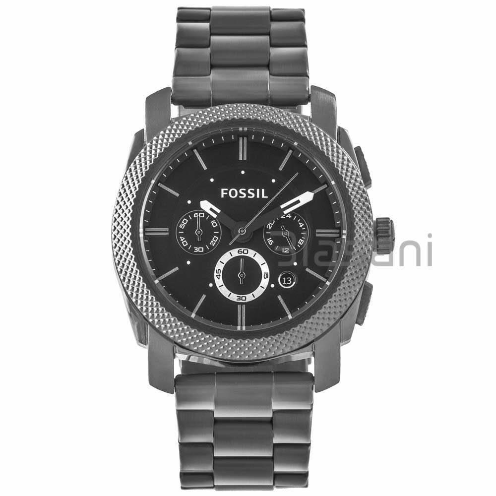 Fossil FS4662 Men`s Machine Stainless Steel Gray Chronograph Watch 45mm