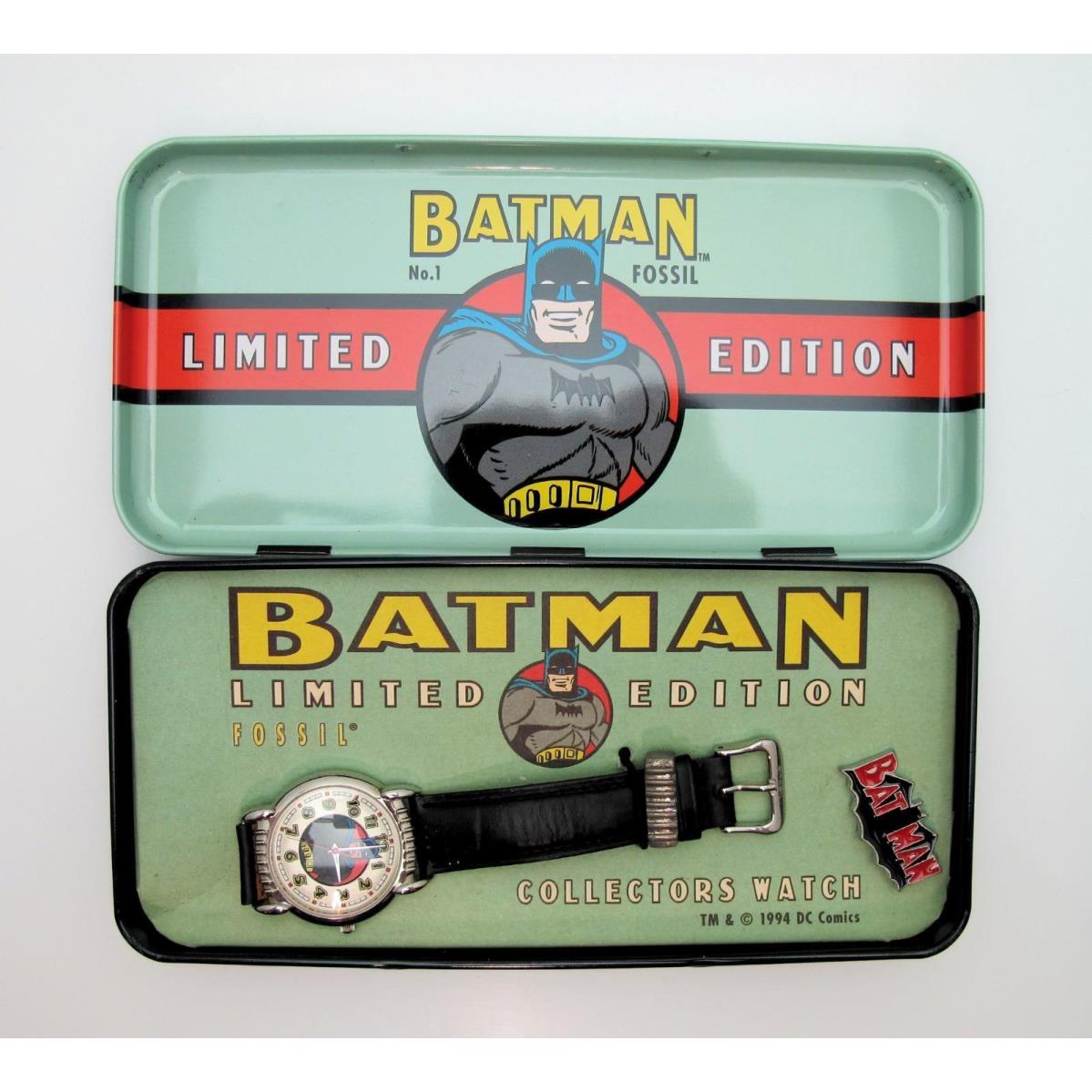 Vintage 1994 DC Comics Batman No. 1 Limited Edition Fossil Collector`s Watch