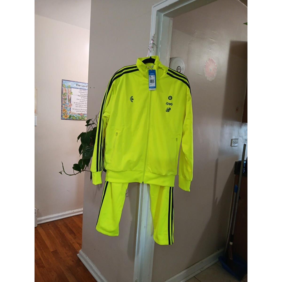 Adidas Neon Yellow Track Size S Gmoney Itm Bayc Punks Jacket Pants