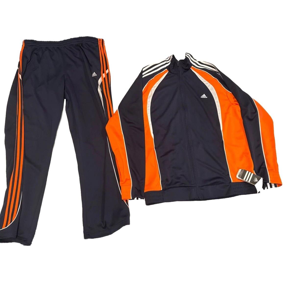 Adidas Clima365 Tracksuit Zip-up Jacket Pants Dark Navy/orange New/ Tags Sz XL