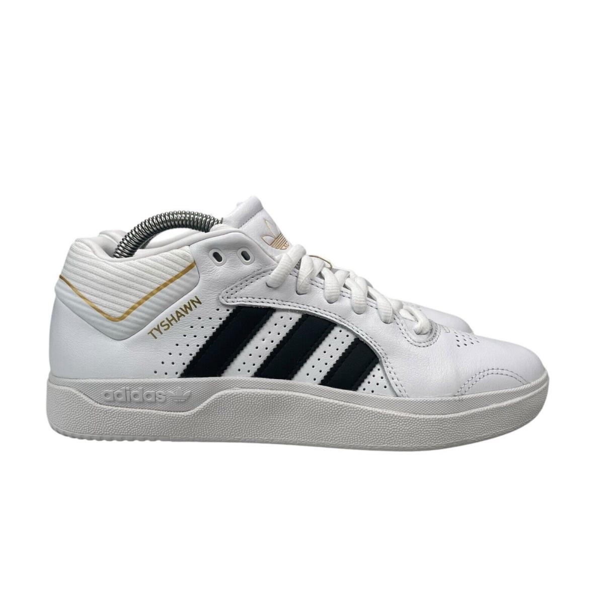 Adidas Tyshawn Cloud White Core Black Gold Metallic Shoes IF4625 Men`s Size 7 - White