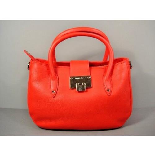 Jimmy Choo Rania Orange Medium Leather Handbag Shoulder Bag Purse Satchel