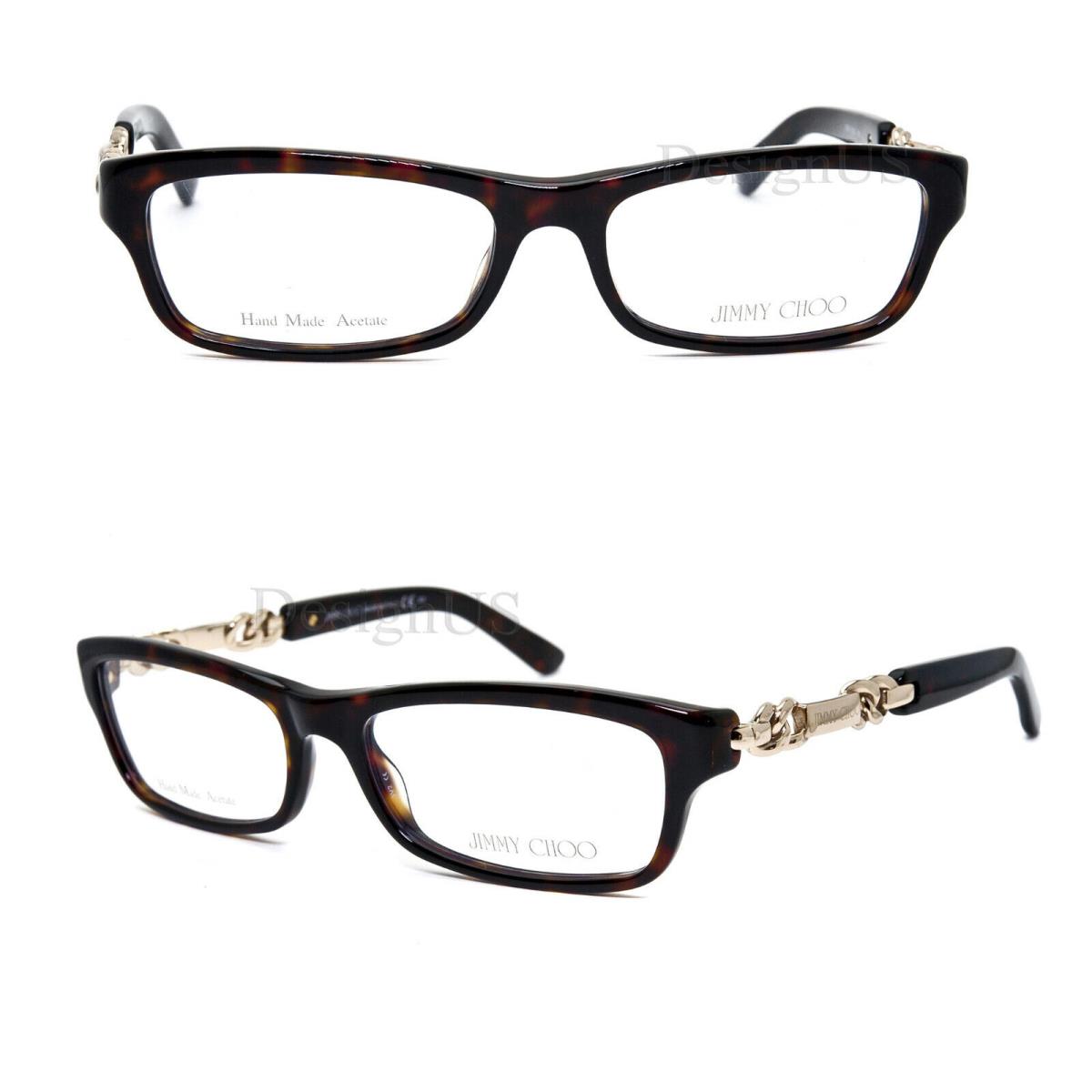 Jimmy Choo JC85 8Q2 Dark Tortoise Gold 51/16/135 Eyeglasses Made in Italy