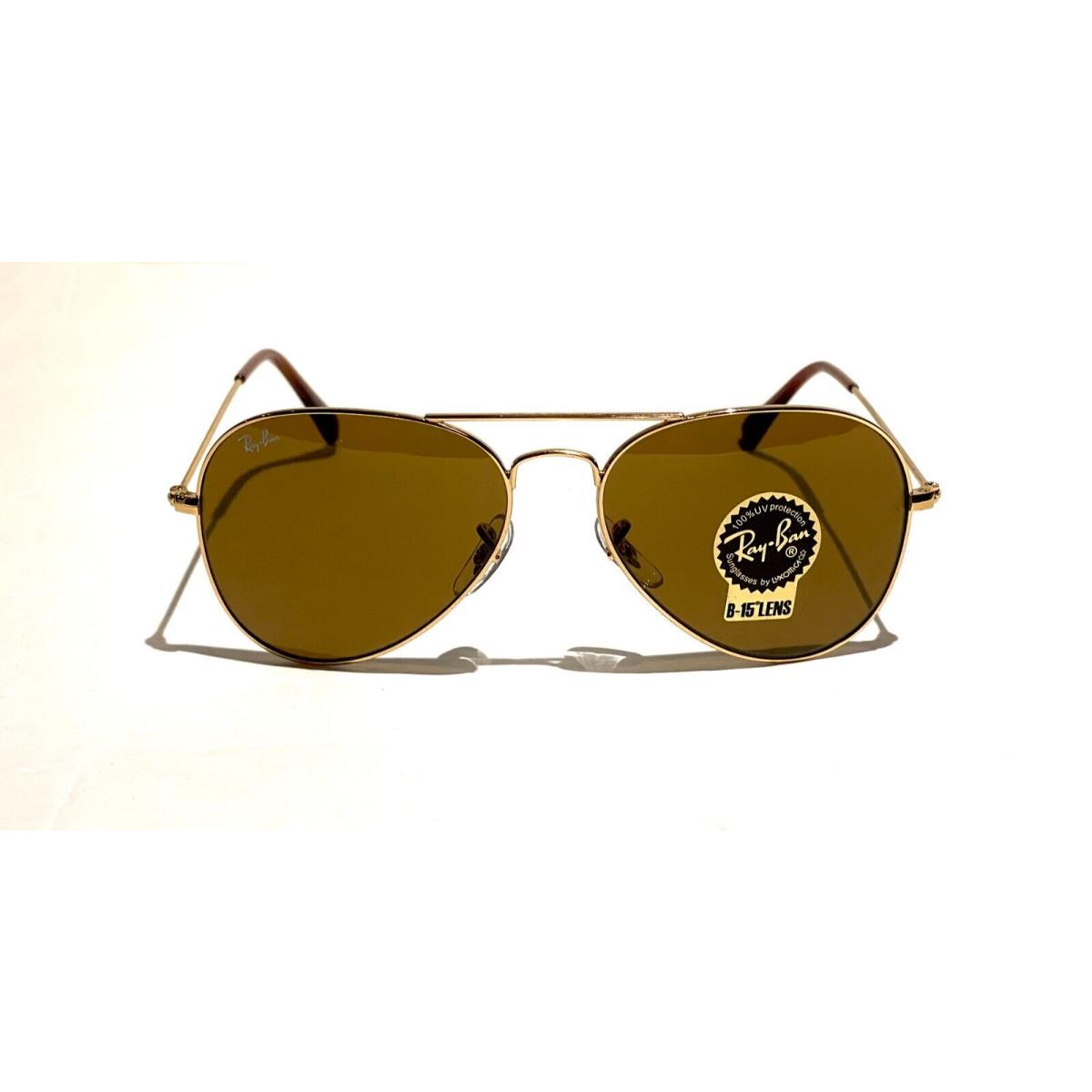 Ray-ban Aviator RB3025 001/33 Classic Brown B-15 Lens with Gold Frame 55mm