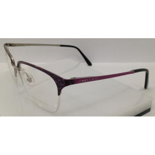 Jimmy Choo JC 91 Purple Fjb Cat Semi Rimless Metal Eyeglasses Frame 51-17-135