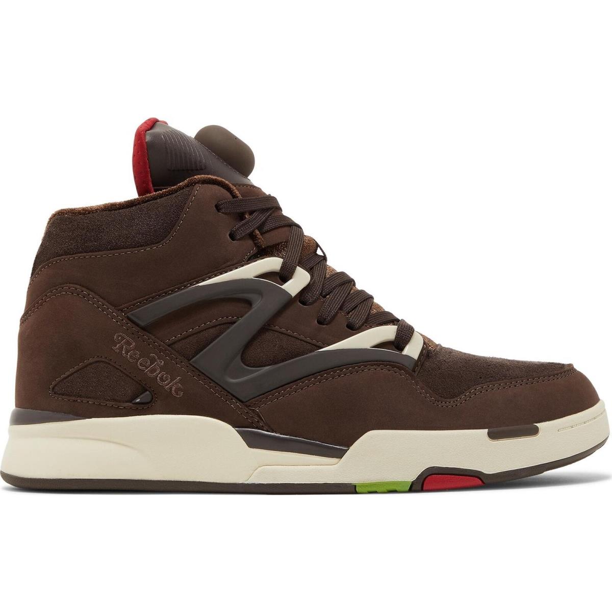 100069721/IE9342 Mens Reebok Pump Omni Zone II - Grizzly Brown/Dark Brown/Crimson Mist