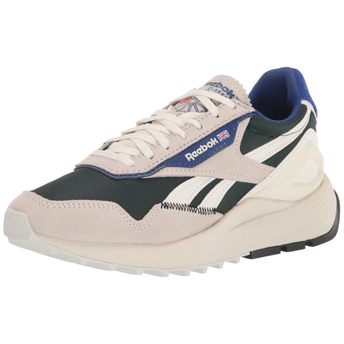 Reebok Men Leather Legacy AZ Sneaker Chalk/forest Green/classic Cobalt GX9347 - Chalk/Forest Green/Classic Cobalt