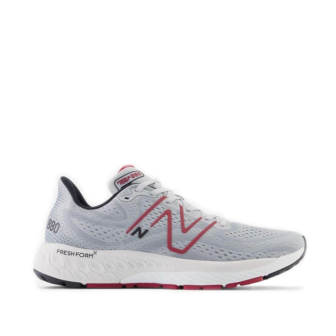 New Balance M880G13 Men`s Fresh Foam X 880v13 in Aluminum Grey/crimson/black