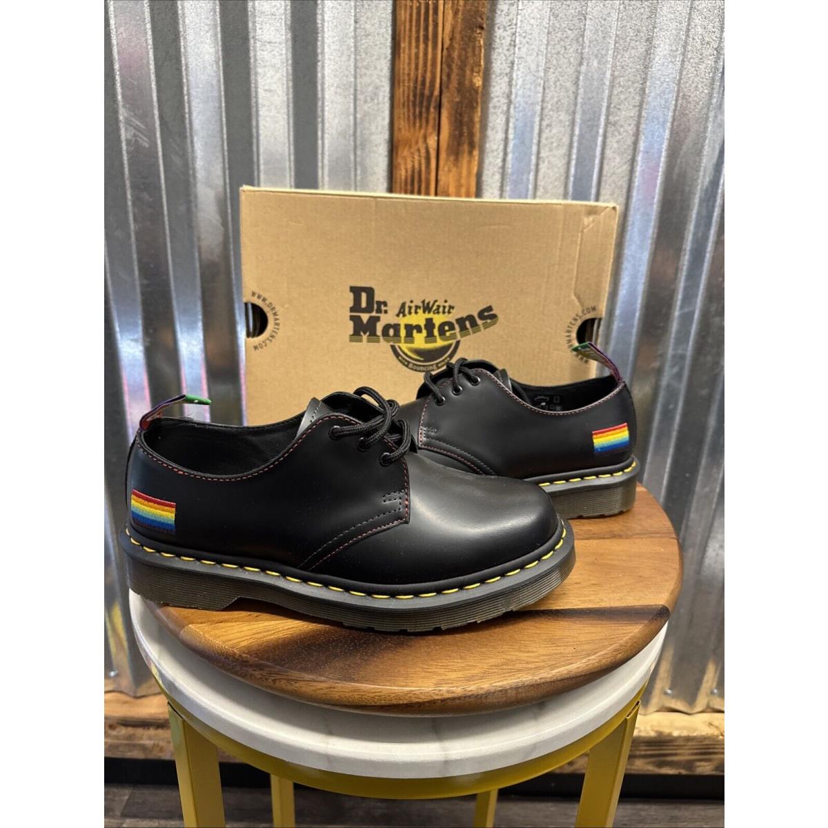 Doc Martens Dr Pride Flag 1461 3 Eye Smooth Leather Oxford Shoe US M 6 W 7 Black