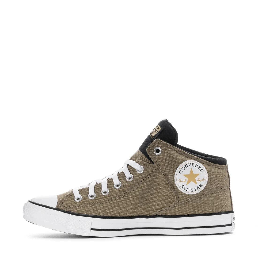 Converse Mens Chuck Taylor All Star High Street Mid Sneaker Canvas Tan Black