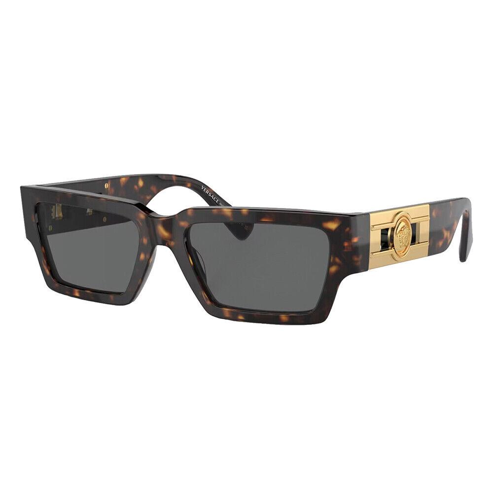 VE 4459 108/87 Havana Plastic Rectangle Sunglasses Grey Lens by Versace