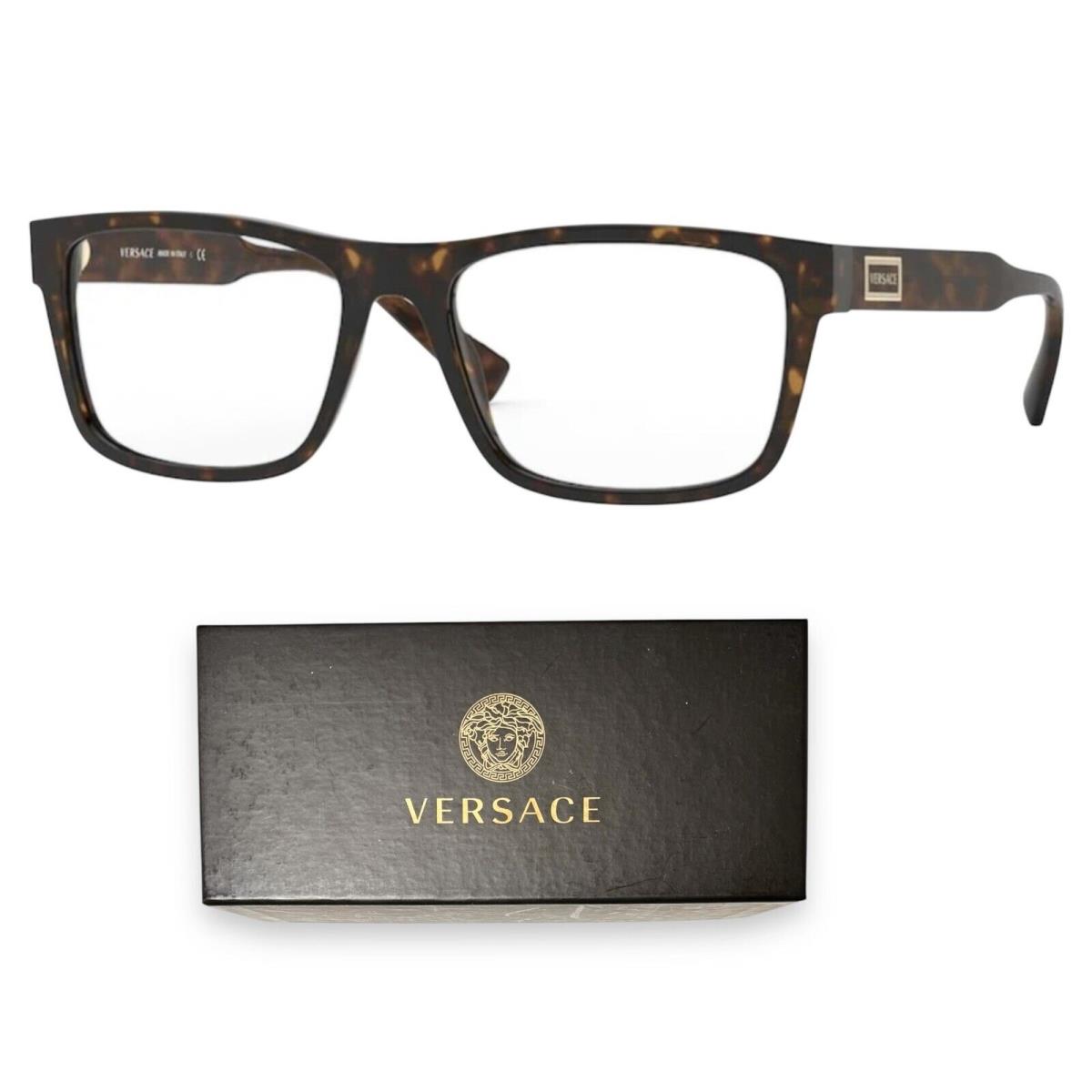 Versace VE 3277 108 Men Dark Havana Eyeglasses Frame 55-17