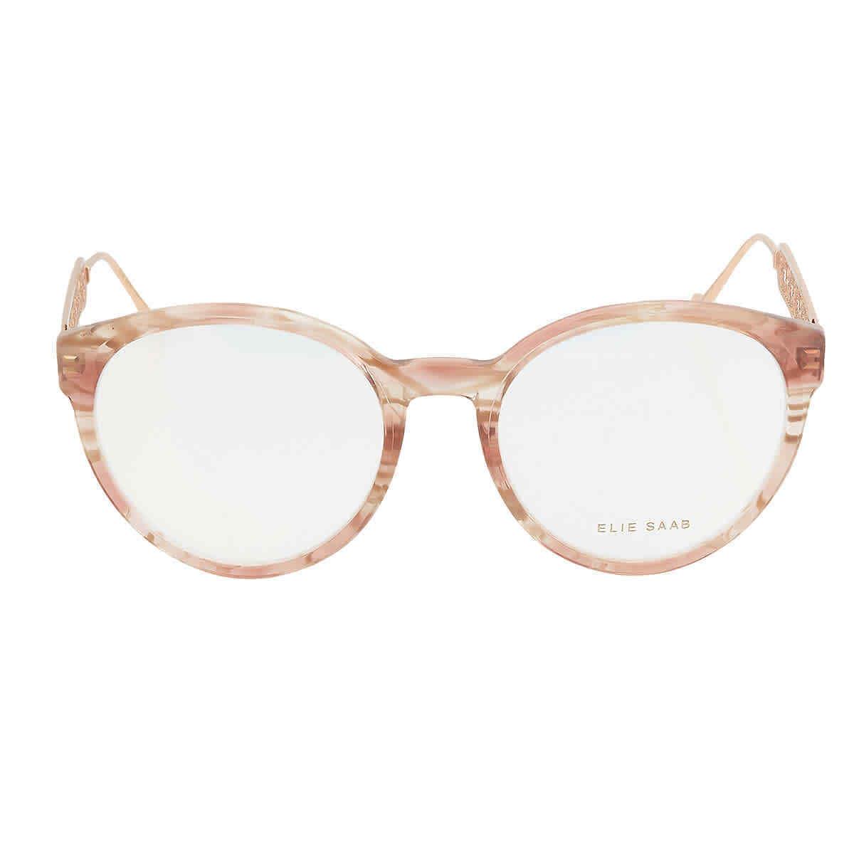 Elie Saab Demo Round Ladies Eyeglasses ES 075 35J 51 19 140 ES 075 35J 51 19 140