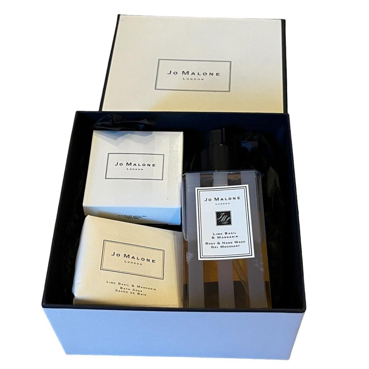 Jo Malone Box Set Lime Basil Mandarin Body Hand Wash Bath Soap Samples