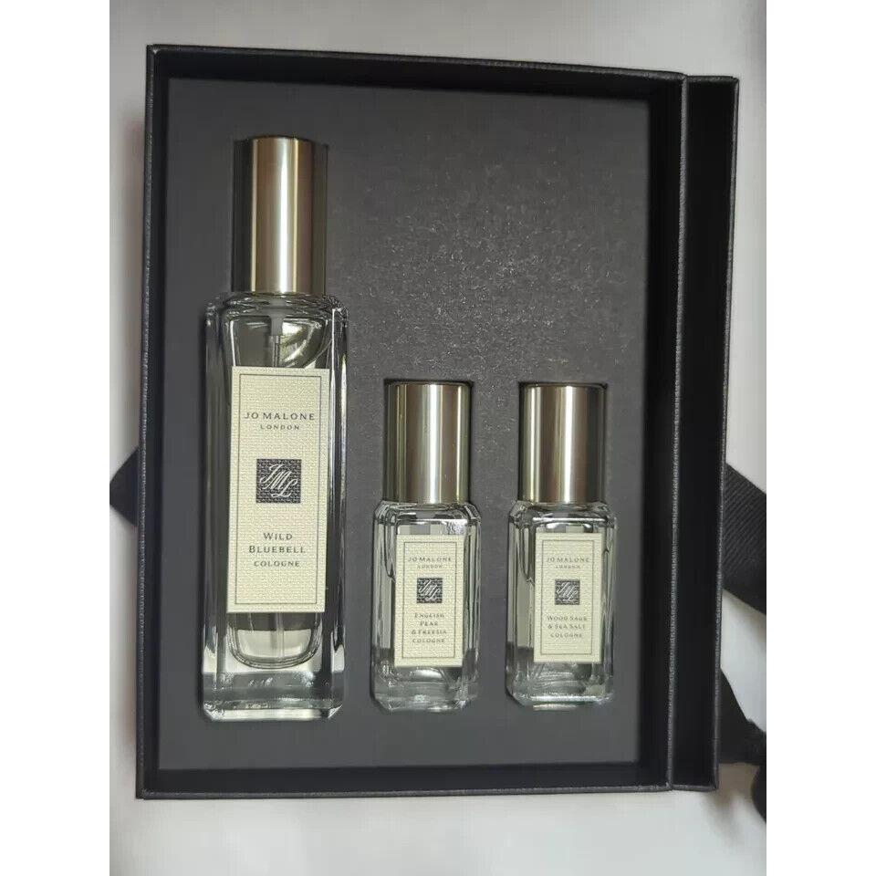 Jo Malone Cologne Perfume Wild Bluebell English Pear Wood Sage Gift Set