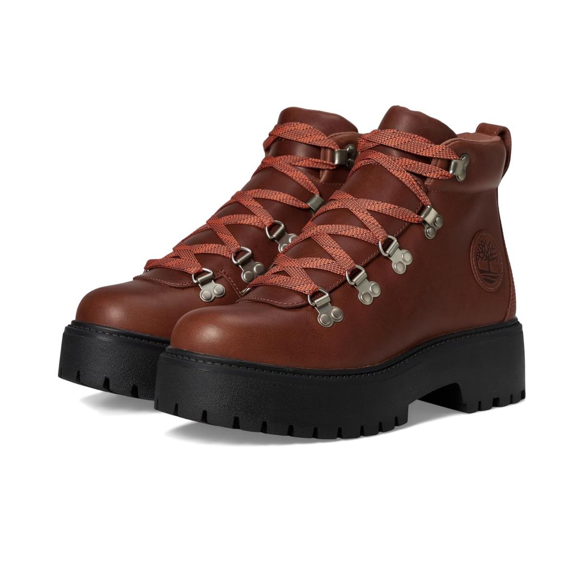 Woman`s Boots Timberland Stone Street Mid Lace-up Rust Full Grain