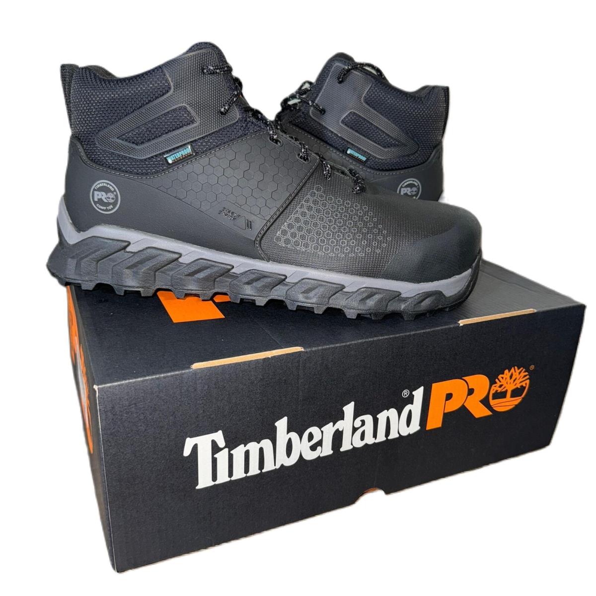 10.5 Timberland Pro Ridgework Black Waterproof Safety Toe Work Boots