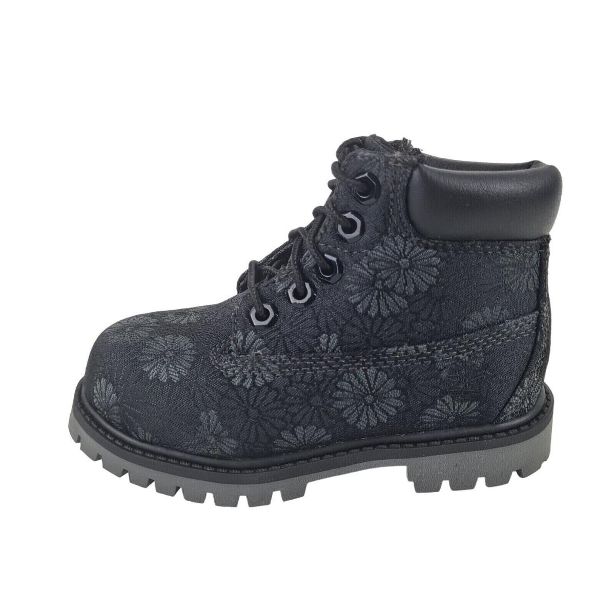 Timberland Toddler`s 6 IN Classic Boots TB0A1781 Floral Casual Black Sz 10.5