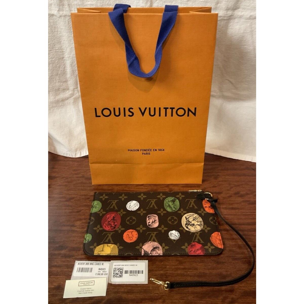 Louis Vuitton Neverfull MM Fornasetti Monogram Cameo Wristlet Pouchette