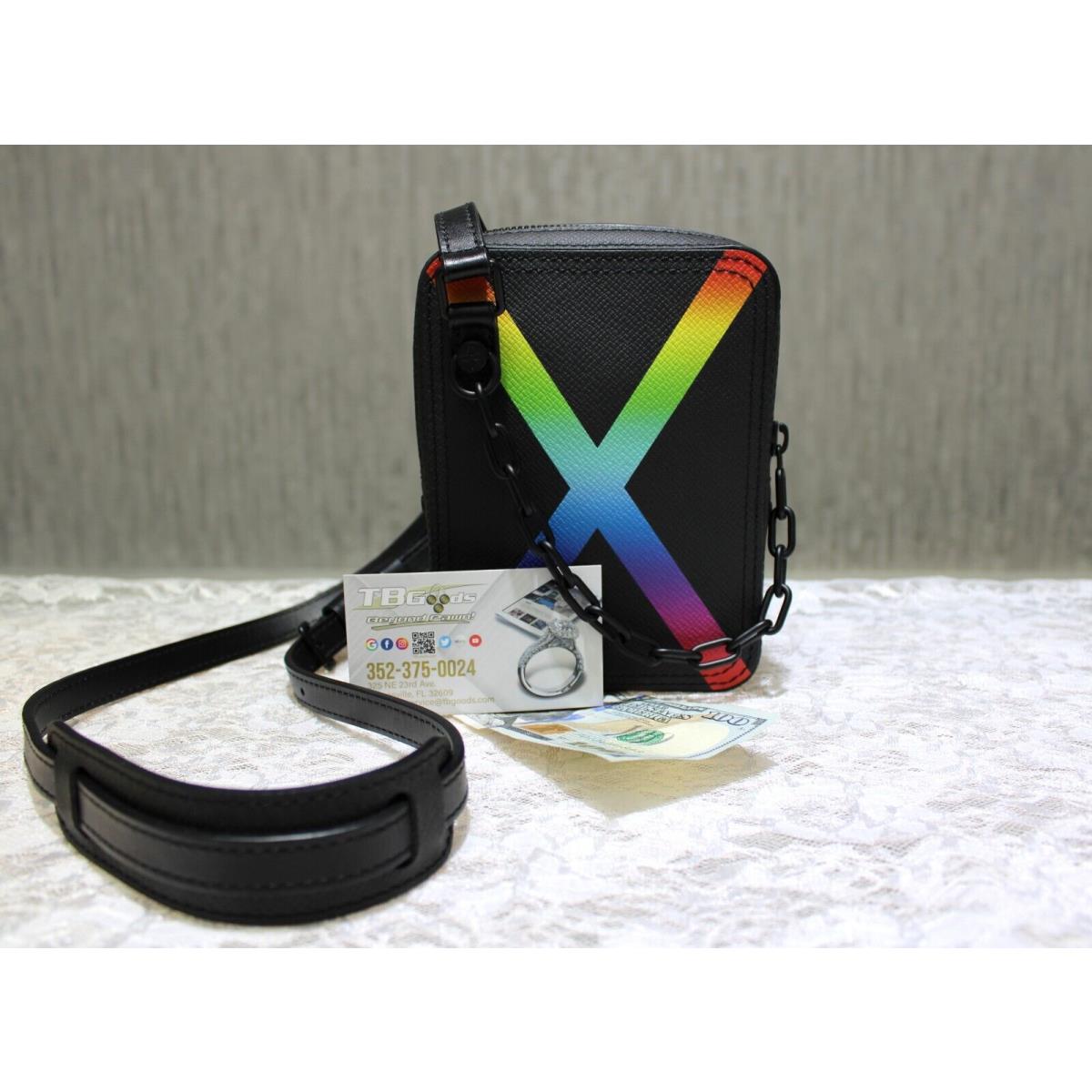 Louis Vuitton Danube Messenger Bag Rainbow Taiga Leather Designer