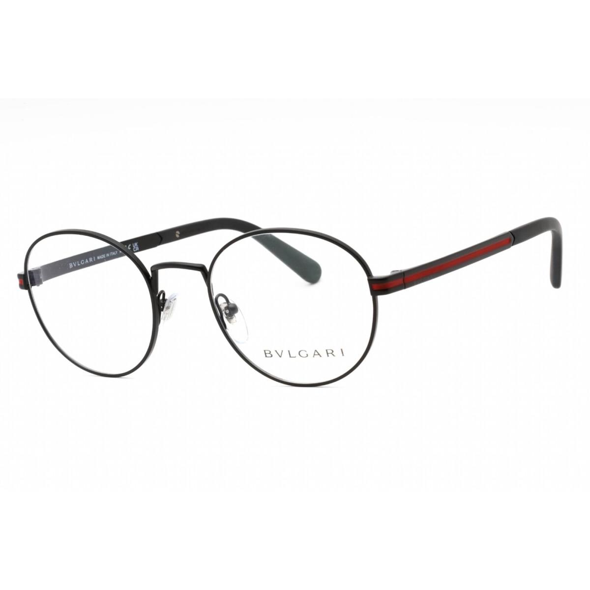 Bvlgari Men`s Eyeglasses Matte Black Metal Full Rim Round 50mm Frame 0BV1119 128