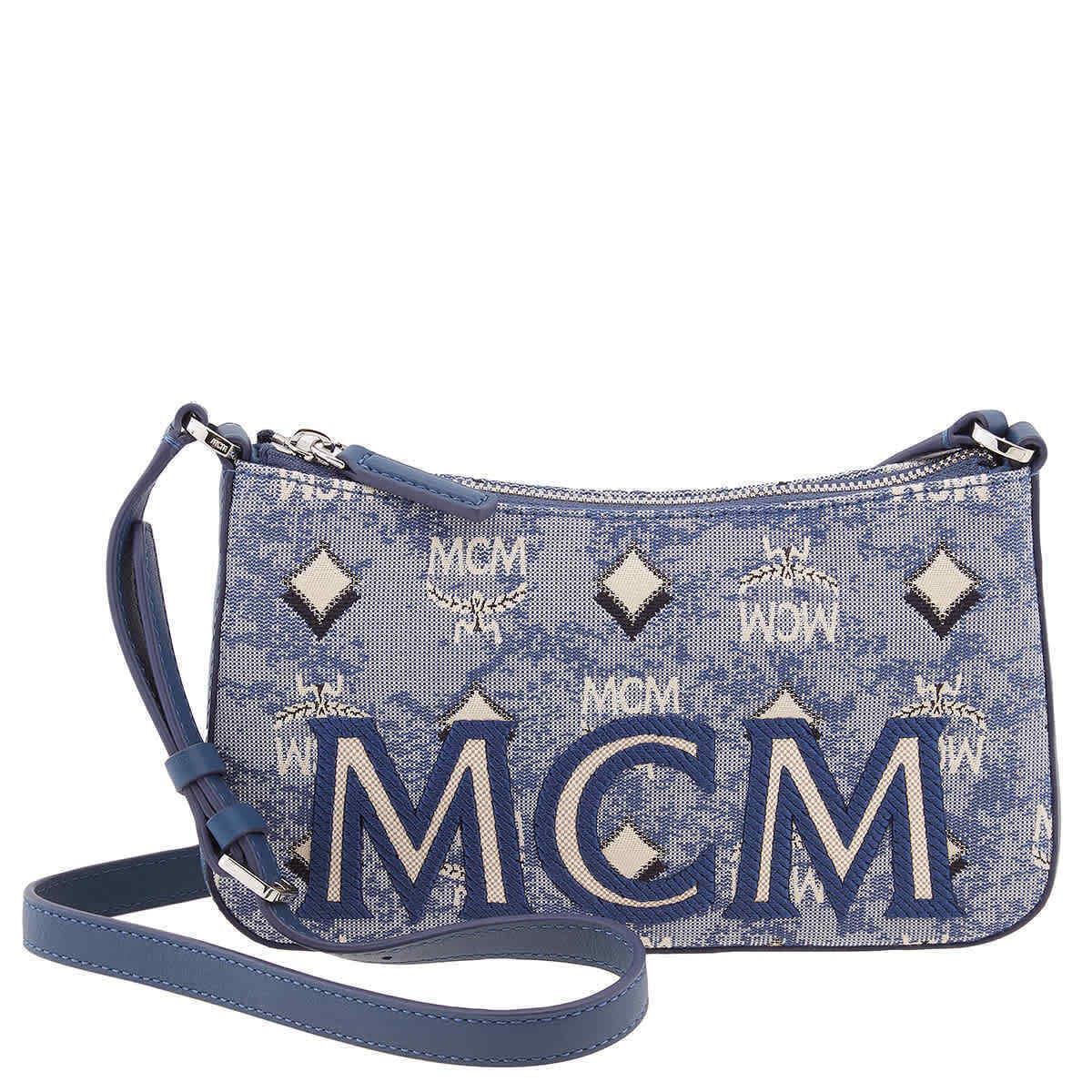 Mcm Ladies Blue Shoulder Bag in Vintage Jacquard Monogram MWSBATQ01LU