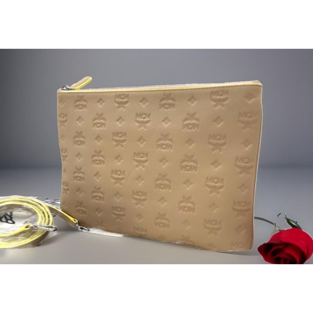 Mcm Klara Medium Monogram Logo Leather Clutch Crossbody Bag