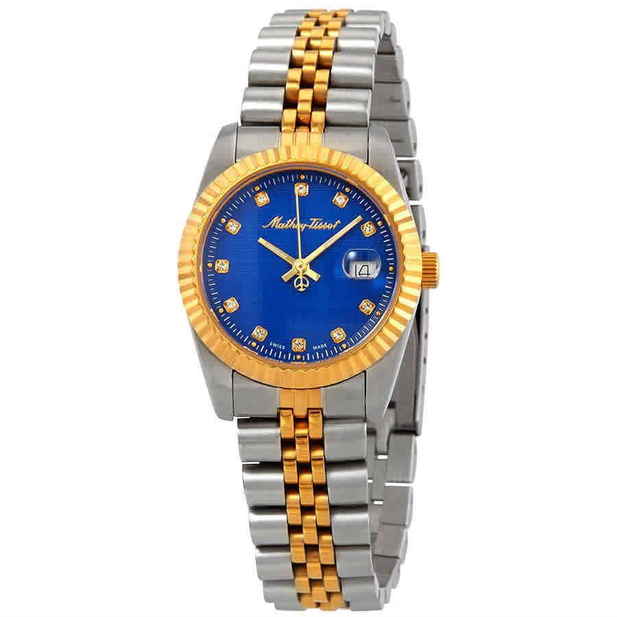 Mathey-tissot Mathey Iii Quartz Crystal Blue Dial Ladies Watch D810BU