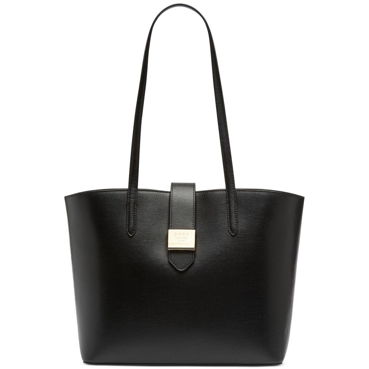 Dkny V2712 Lyla Black Leather Tote Bag Women`s Handbag