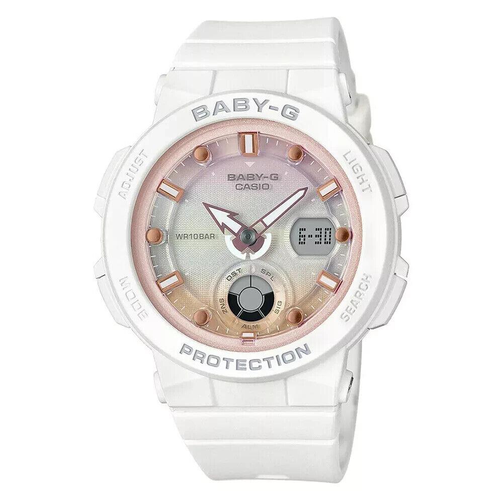 Casio Ladies Baby-g Digital Quartz White Resin Watch - BGA-250-7A2DR