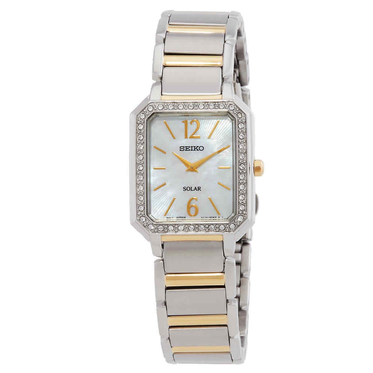 Seiko Solar Mop Dial Ladies Watch SUP466