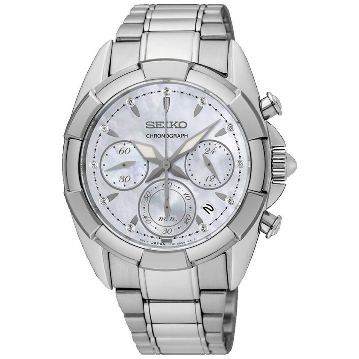 Seiko SRW807P1 Ladies Chronograph Stainless Case Sapphire 100m WR SRW807