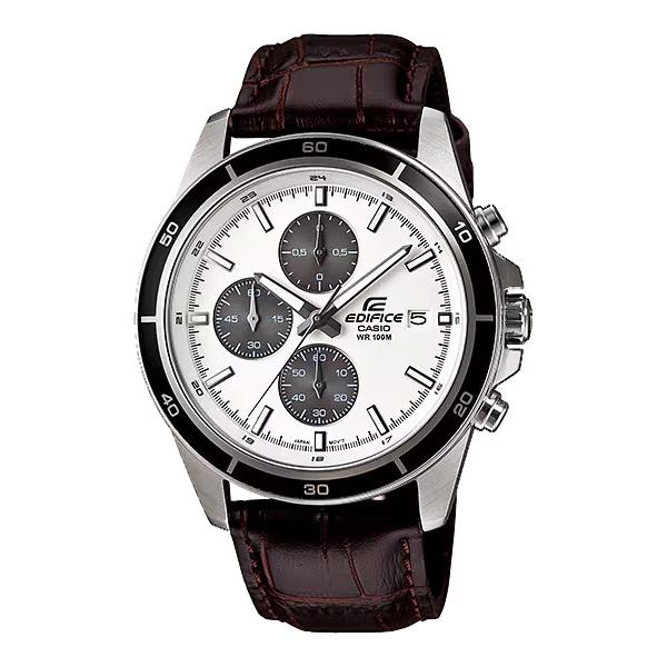 Casio Edifice EFR-526L-7 Men`s Watch Brown Leather Band Analog