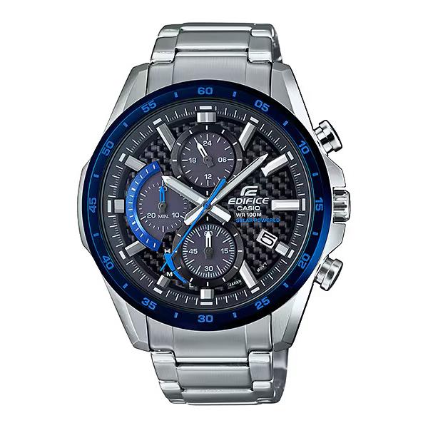 Casio Men`s Edifice Chronograph Carbon Solar Watch - EQS-900DB-2AVDF
