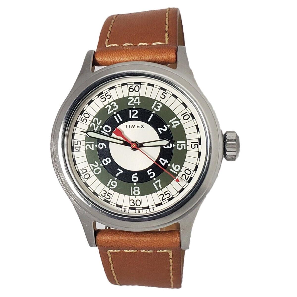 Timex Todd Snyder Steel Analog Brown Leather Strap 40 mm Men`s Watch TW2T57200