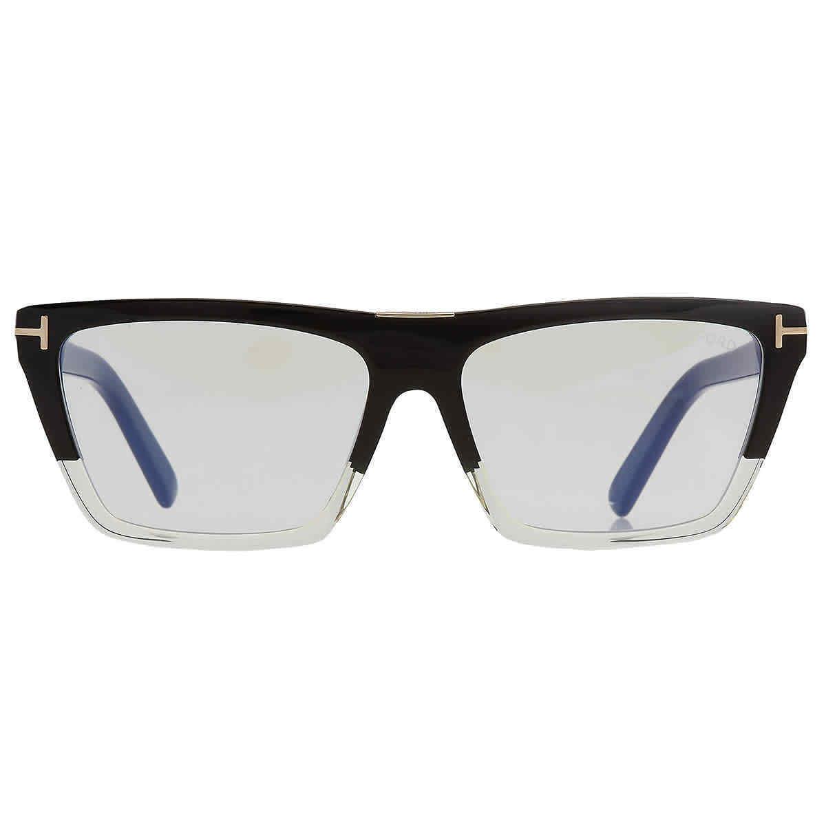 Tom Ford Blue Light Block Browline Ladies Eyeglasses FT5912-B 005 57