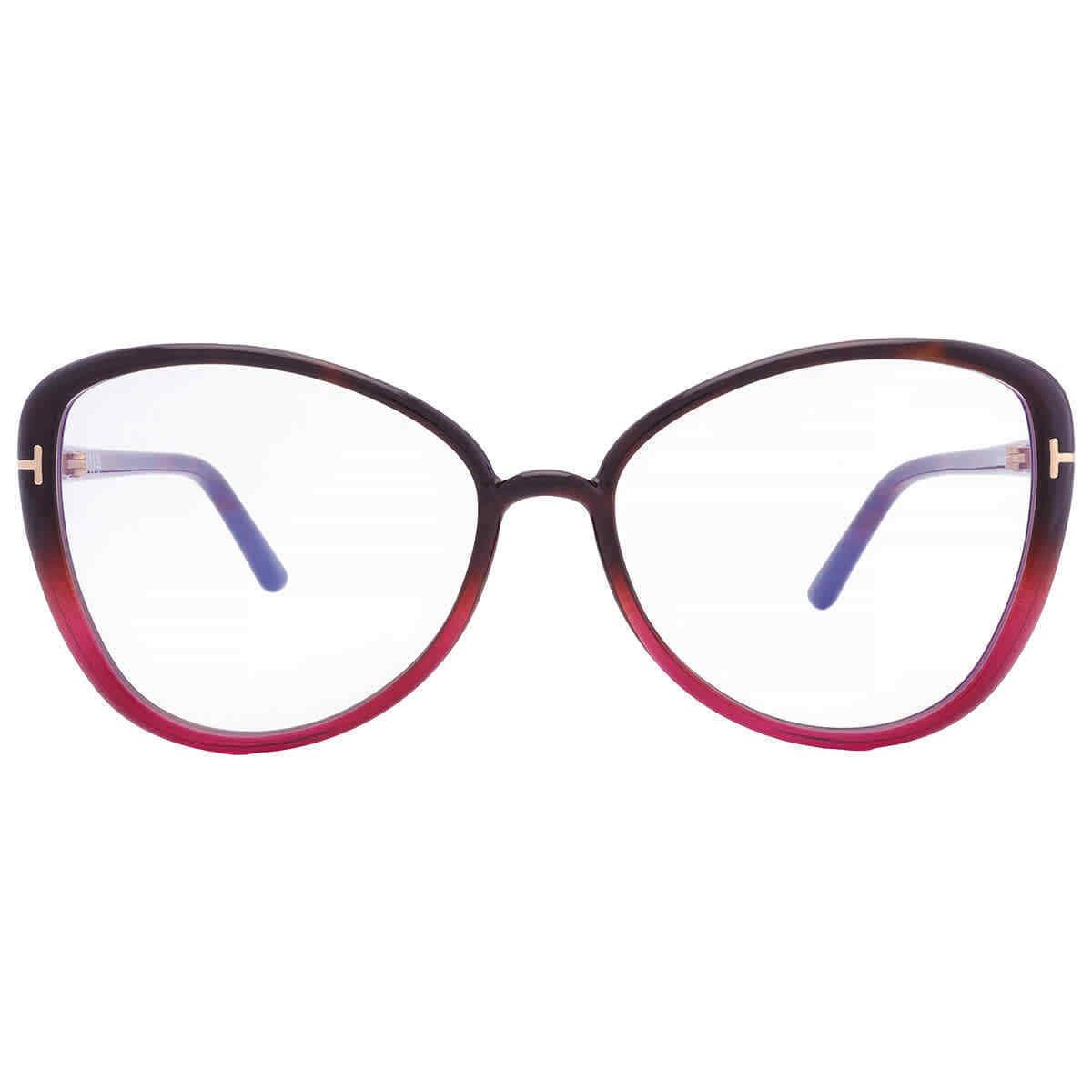 Tom Ford Blue Light Block Butterfly Ladies Eyeglasses FT5907-B 055 55