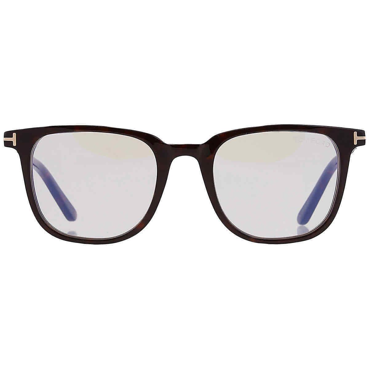 Tom Ford Blue Light Block with Brown Clip-on Square Men`s Eyeglasses FT5916-B