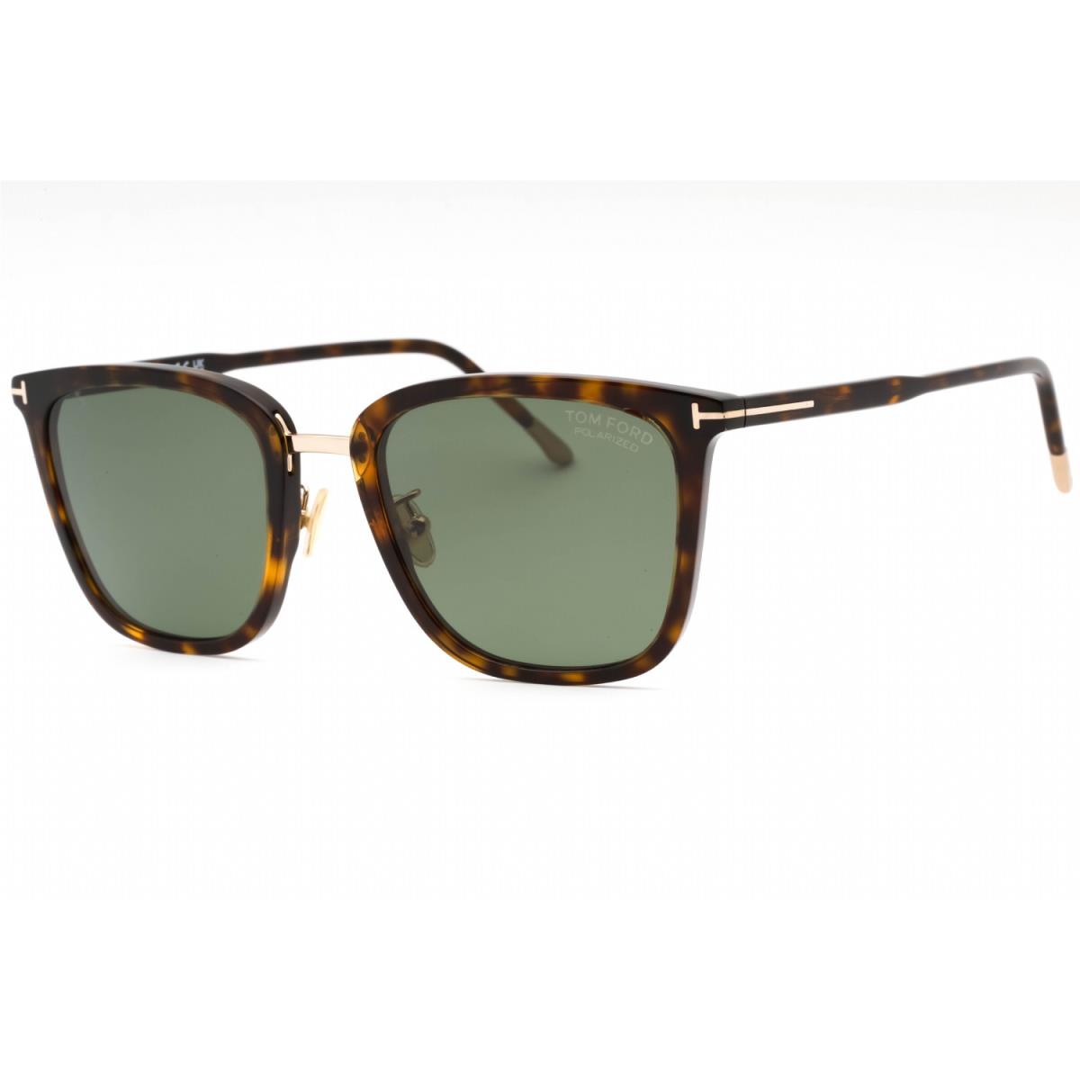 Tom Ford FT0949-D 52R Sunglasses Havana Frame Green Polarized Lenses 55mm